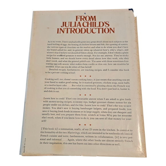 From Julia Child's Kitchen by Julia Child 1975 Cookbook Hardcover 687 Pages - Picture 2 of 11